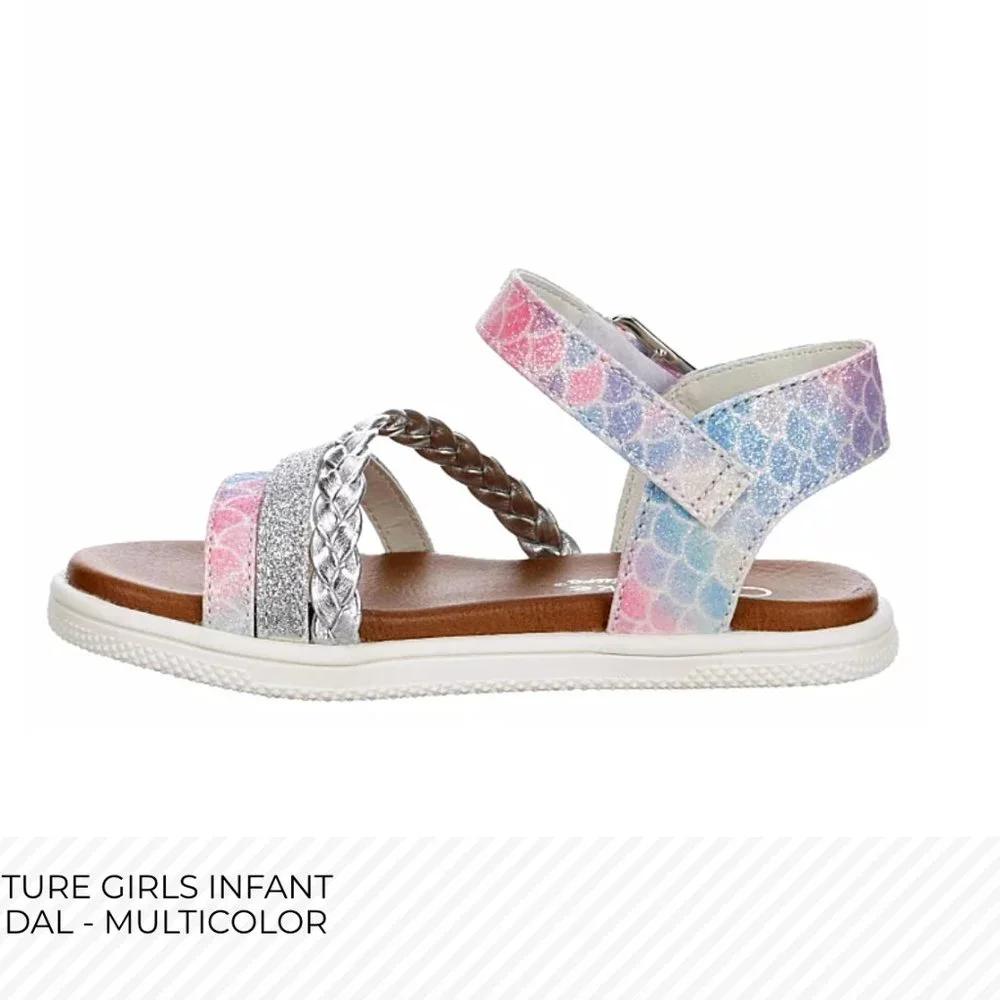 New Cupcake Couture Baby Girl Sandals Shoes Size 5M Glitter Multi